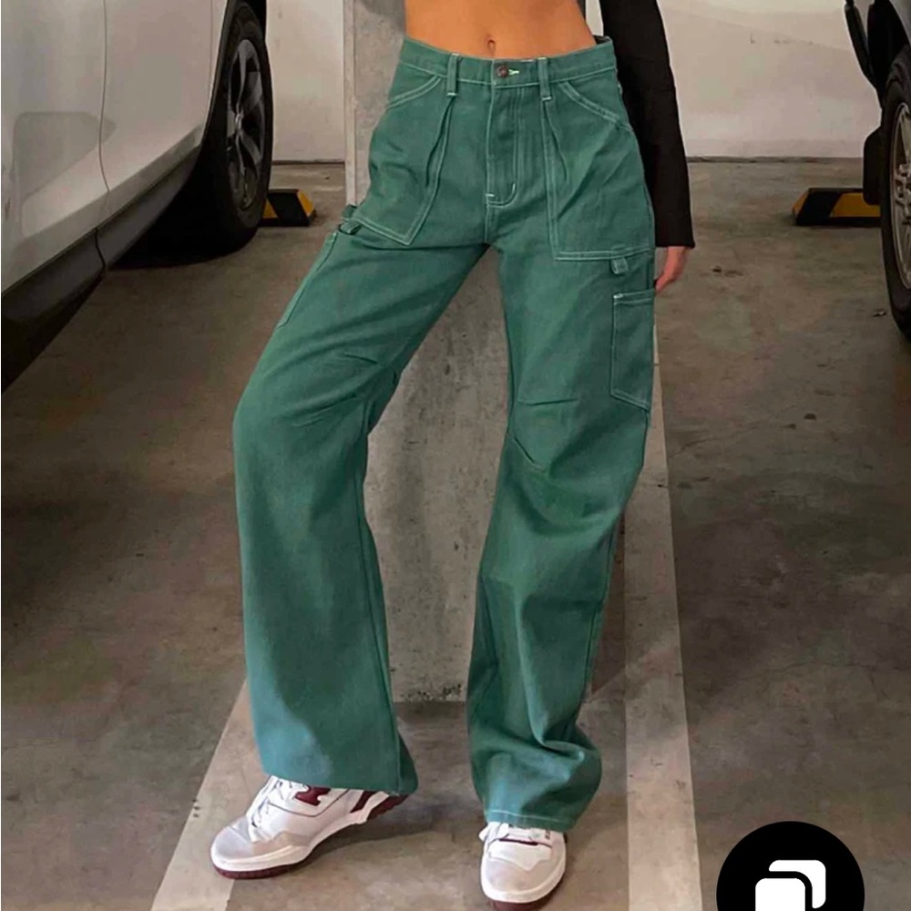 PRINCESS POLLY MIAMI VICE CARGO PANTS IN GREEN SIZE 4